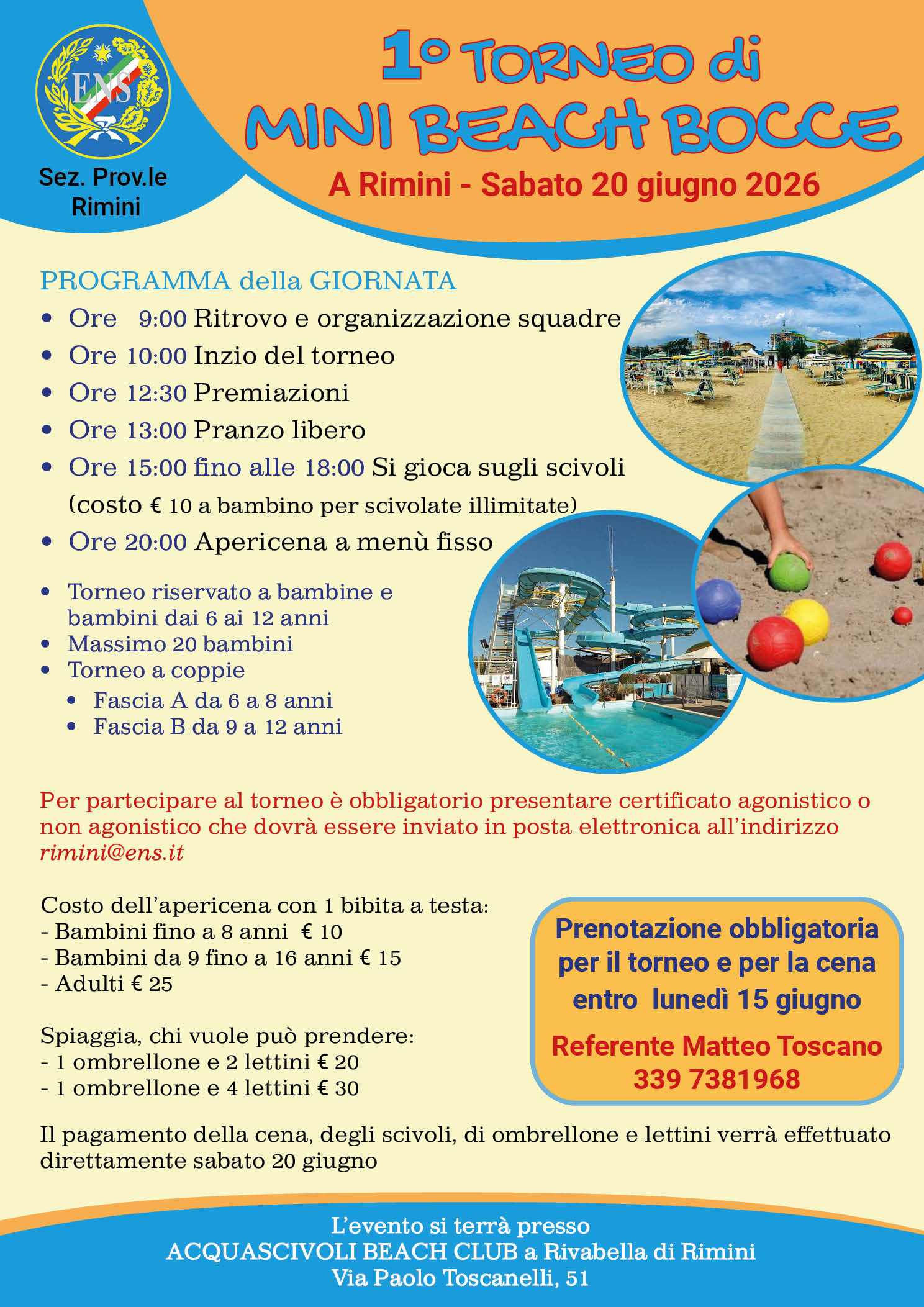 Locandina bocce sabbia